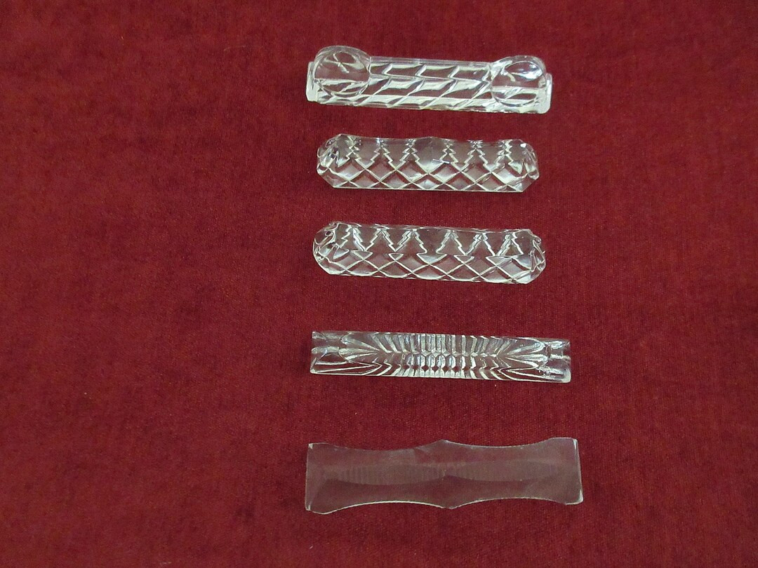 5 Small 3 1/2 Pressed GLASS Knife RESTS With the Look of Cut CRYSTAL Nice Used Condition No - Ets... | Etsy (US)