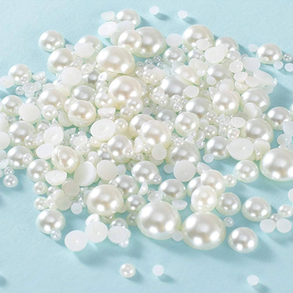 Lifestyle-cat Half Pearl Beads 115pcs 3 Sizes Half Flatback Round Pearl Bead Loose Beads 8mm/10mm... | Amazon (US)