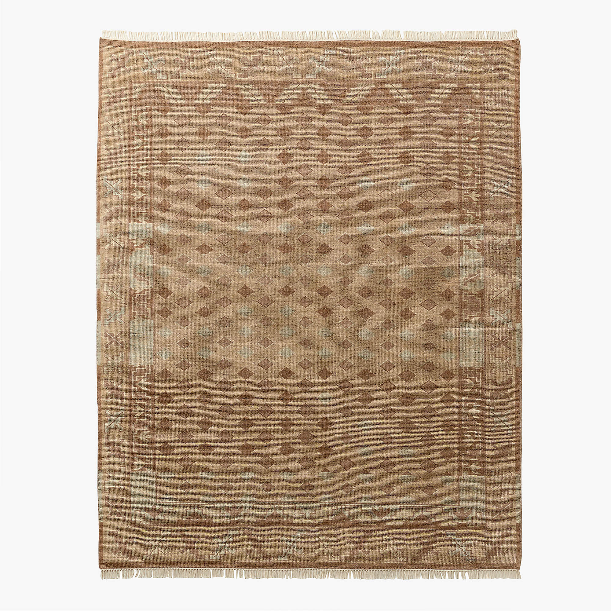 Lance Hand-Knotted Light Brown Wool and Nylon Area Rug 10'x14' | CB2 | CB2