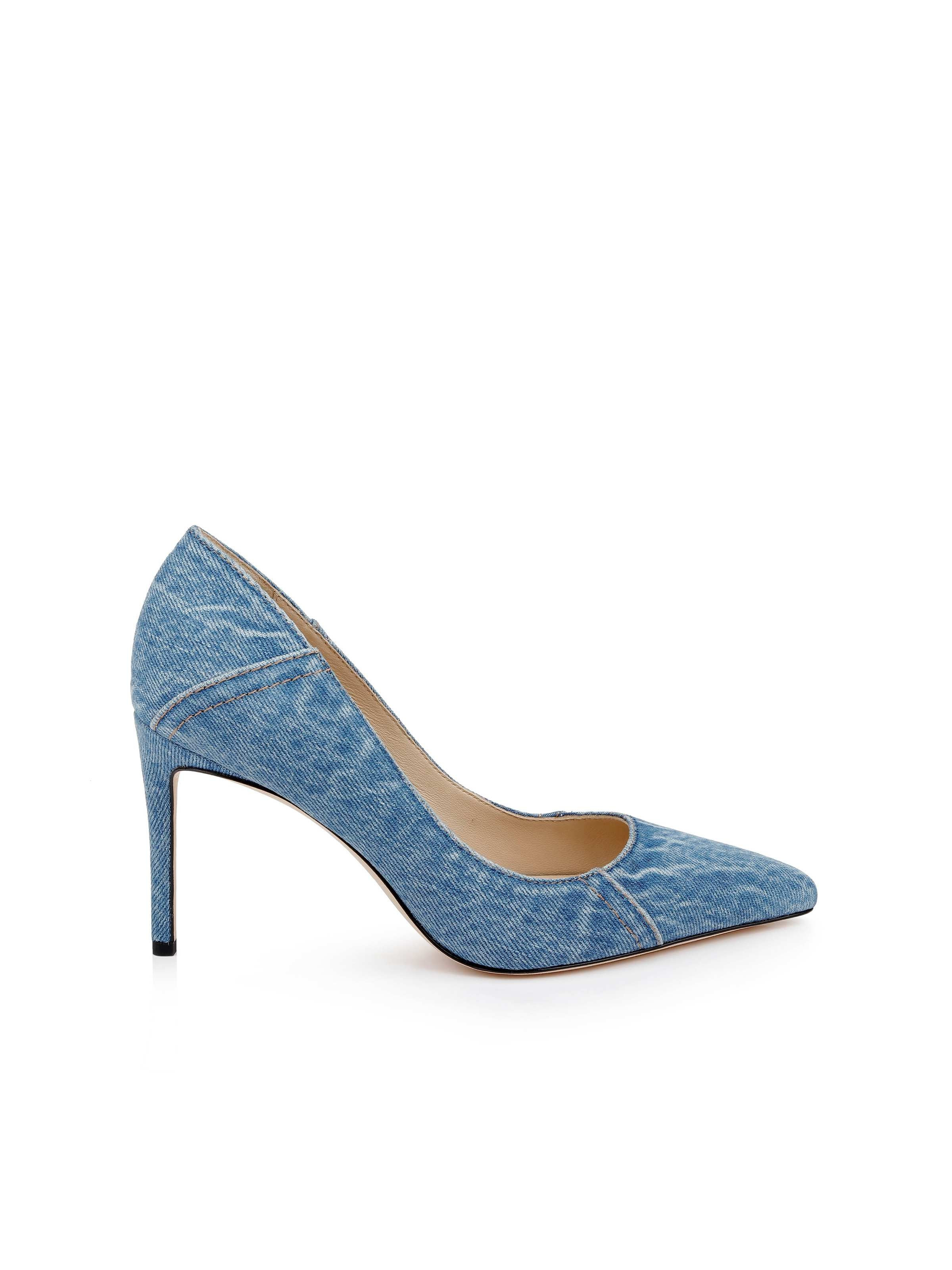 Maelle Denim Pump in Light Blue Denim | L'AGENCE | L'Agence
