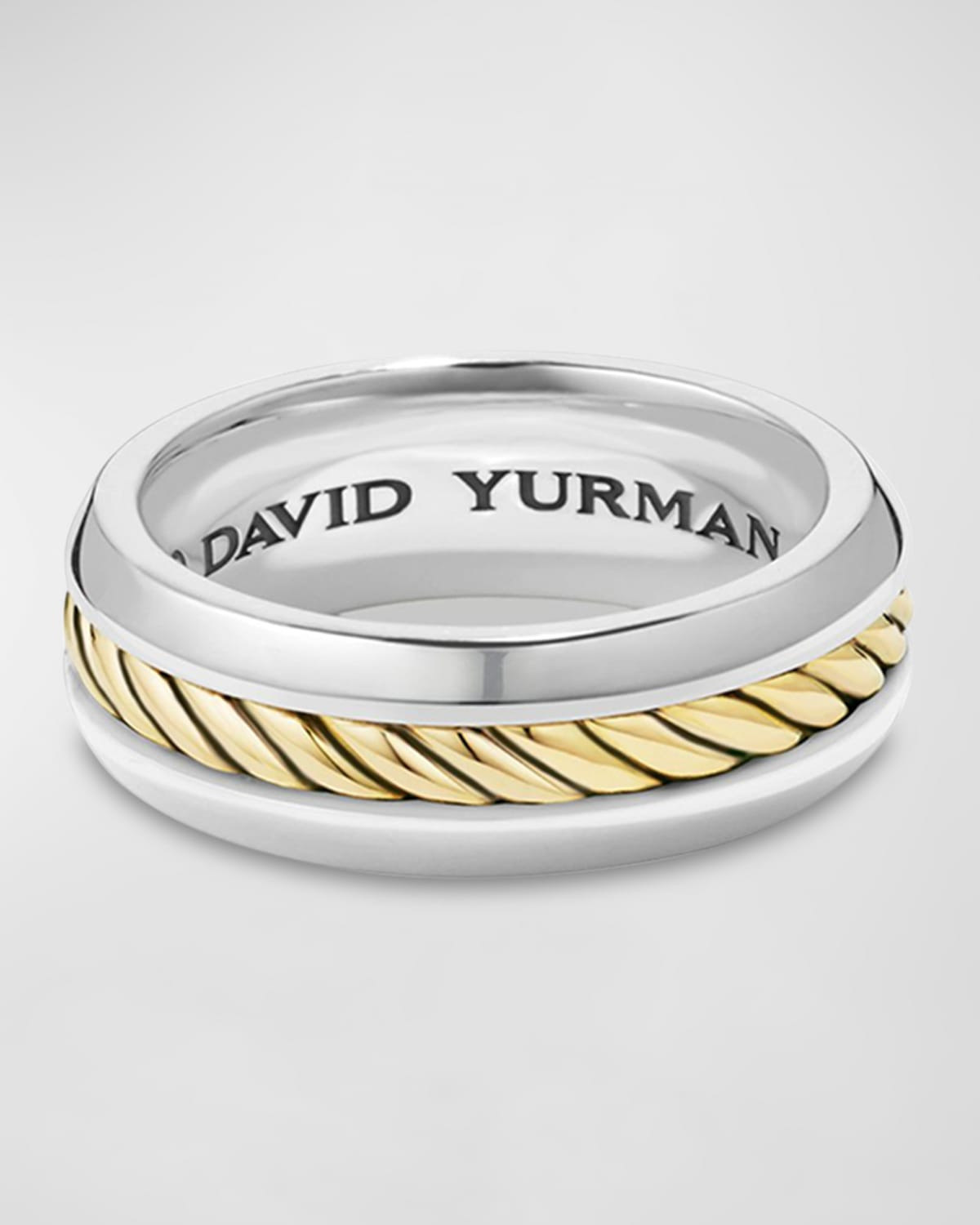 8mm Men's Cable Ring in Silver | Neiman Marcus