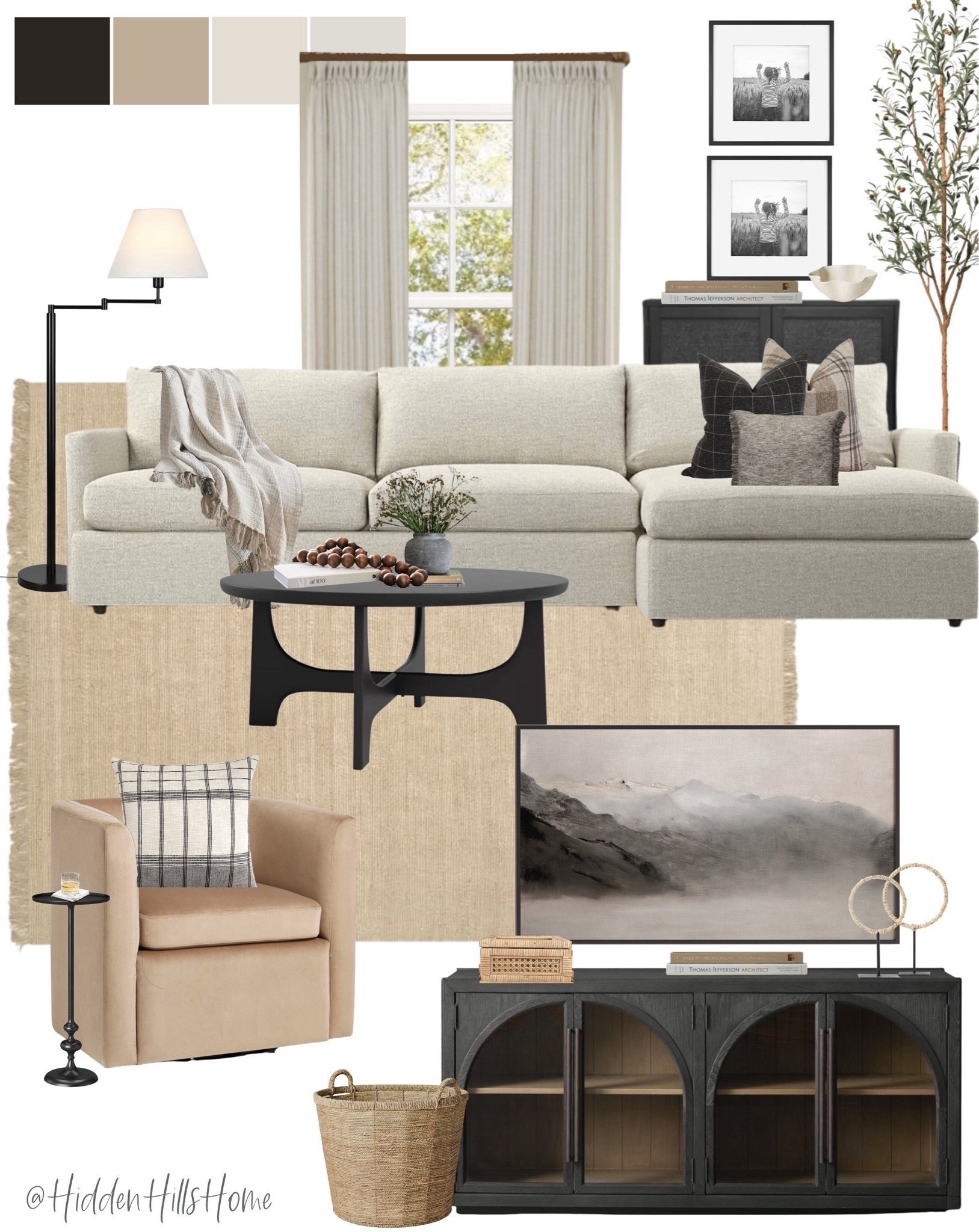 Living room mood board, family room decor, living room, sofa, rug, console table, living room mood board #livingroom

#LTKHome #LTKSaleAlert