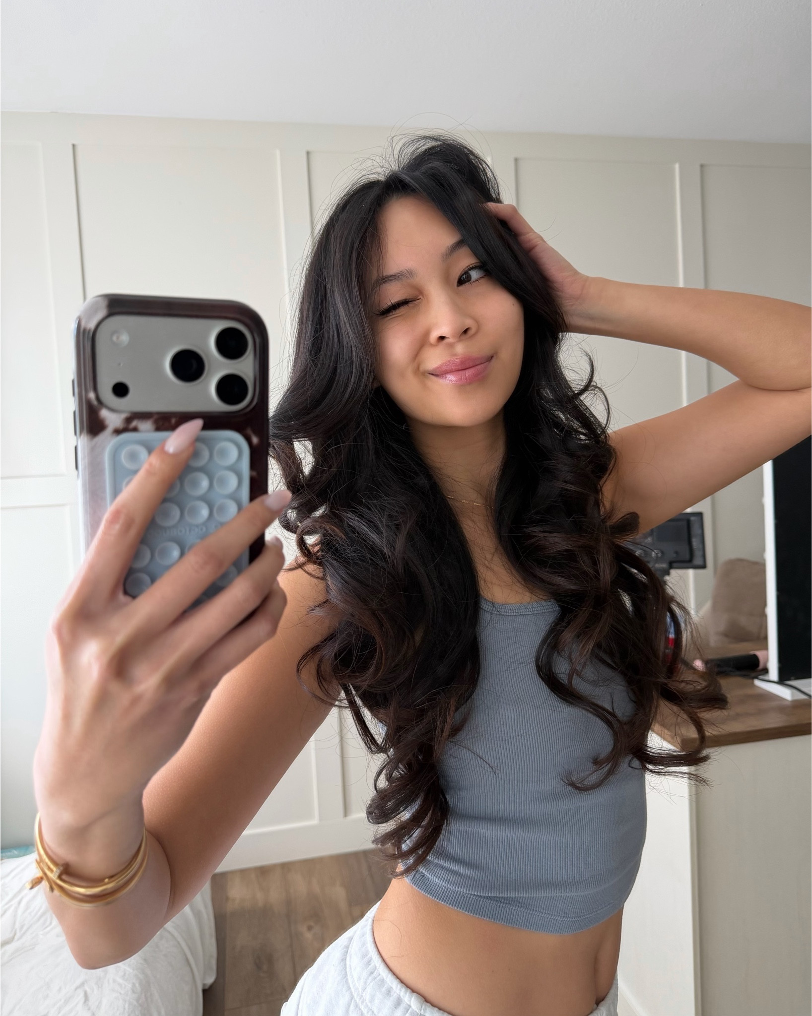 the bounciest curls that WILL last 3-4 days no problem ⭐️✨💫

thanks to the dyson airwrap— I only use the thicker barrel nozzle + some hair rollers for just the top layers! blowout hairstyle at home :)

#LTKgrwm #LTKBeauty