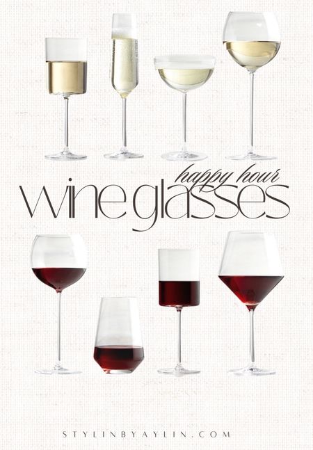 Happy hour, wine glasses, red wine, white wine #StylinbyAylin 

#LTKstyletip #LTKhome #LTKunder100