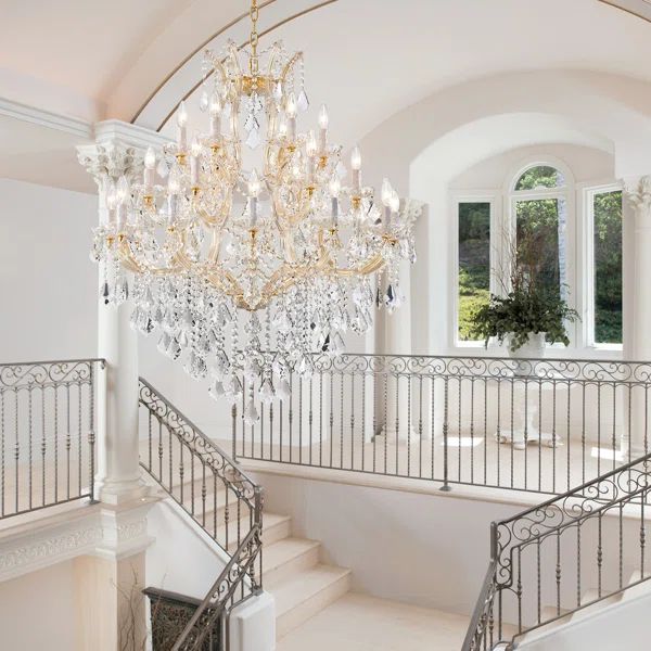 24 - Light Crystal Dimmable Tiered Chandelier | Wayfair North America