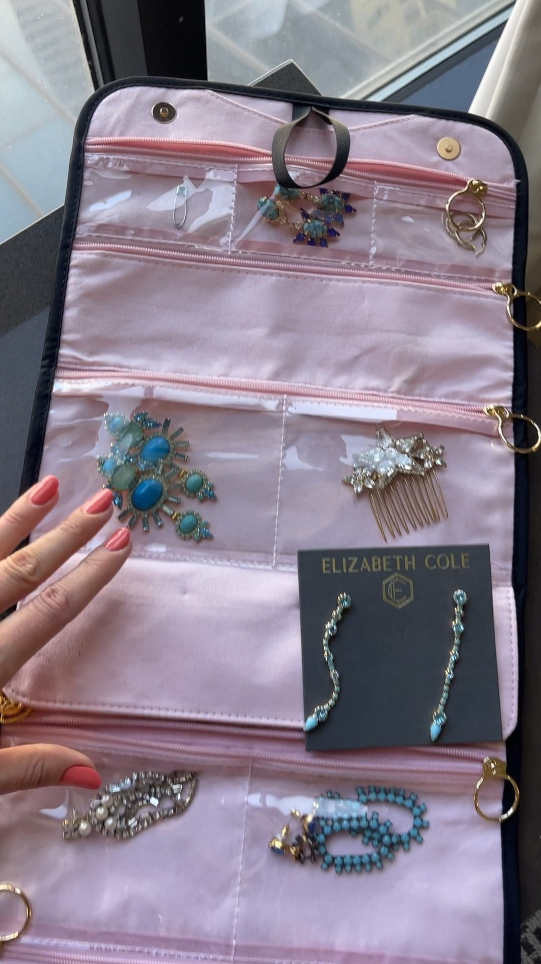 Travel jewelry organizer 
By Kusshi

Perfect jewelry storage 
This is the Large organizer 

#LTKTravel #LTKStyleTip