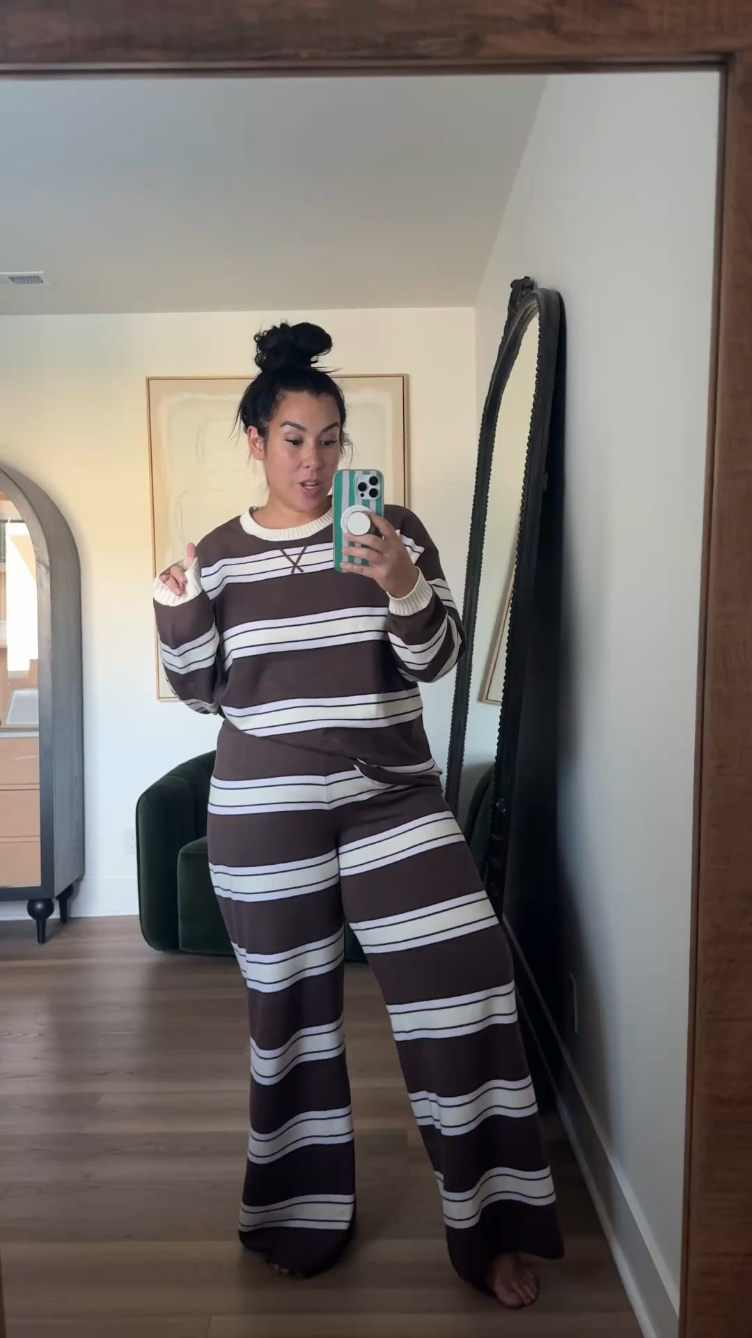 Size large aerie stripe sweater set 
Matching set, fall outfit, casual mom style, midsize outfit

#LTKMidsize #LTKmomlife #LTKootd