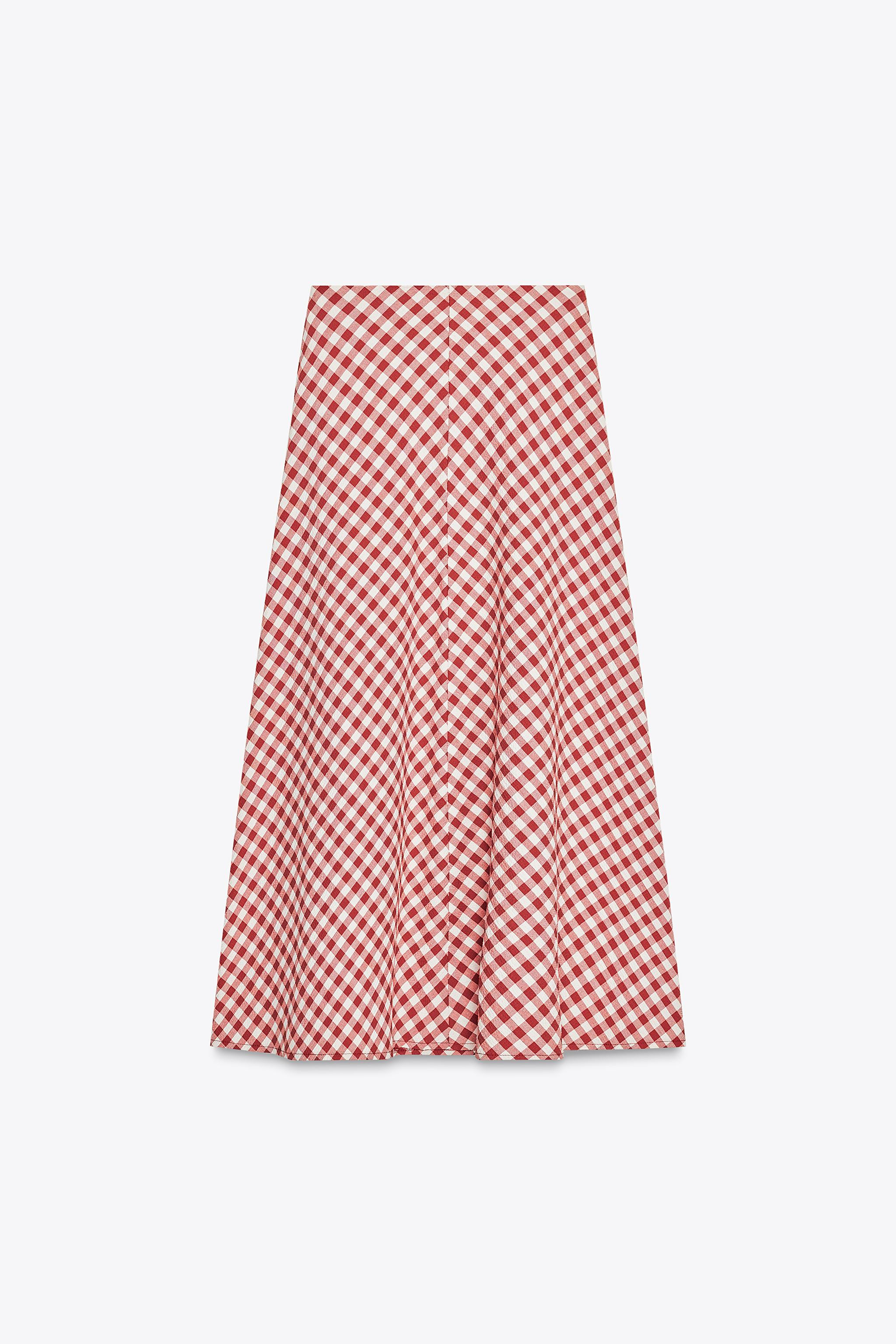 GINGHAM MIDI SKIRT | Zara US