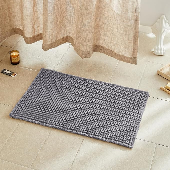 TYUU Waffle Bath Mat, Boho Bathroom Rugs Non Slip Washable Super Absorbent Quick Dry Bath Mat Far... | Amazon (US)