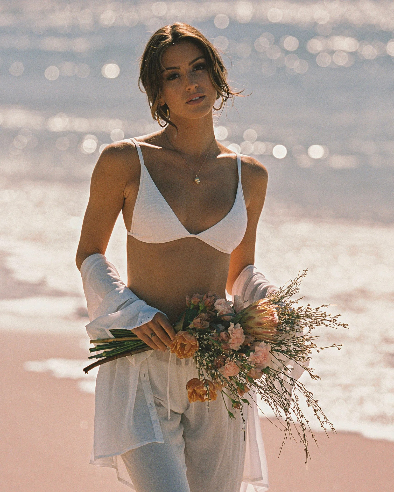 Ribbed Millie Bikini Top - White | L*Space