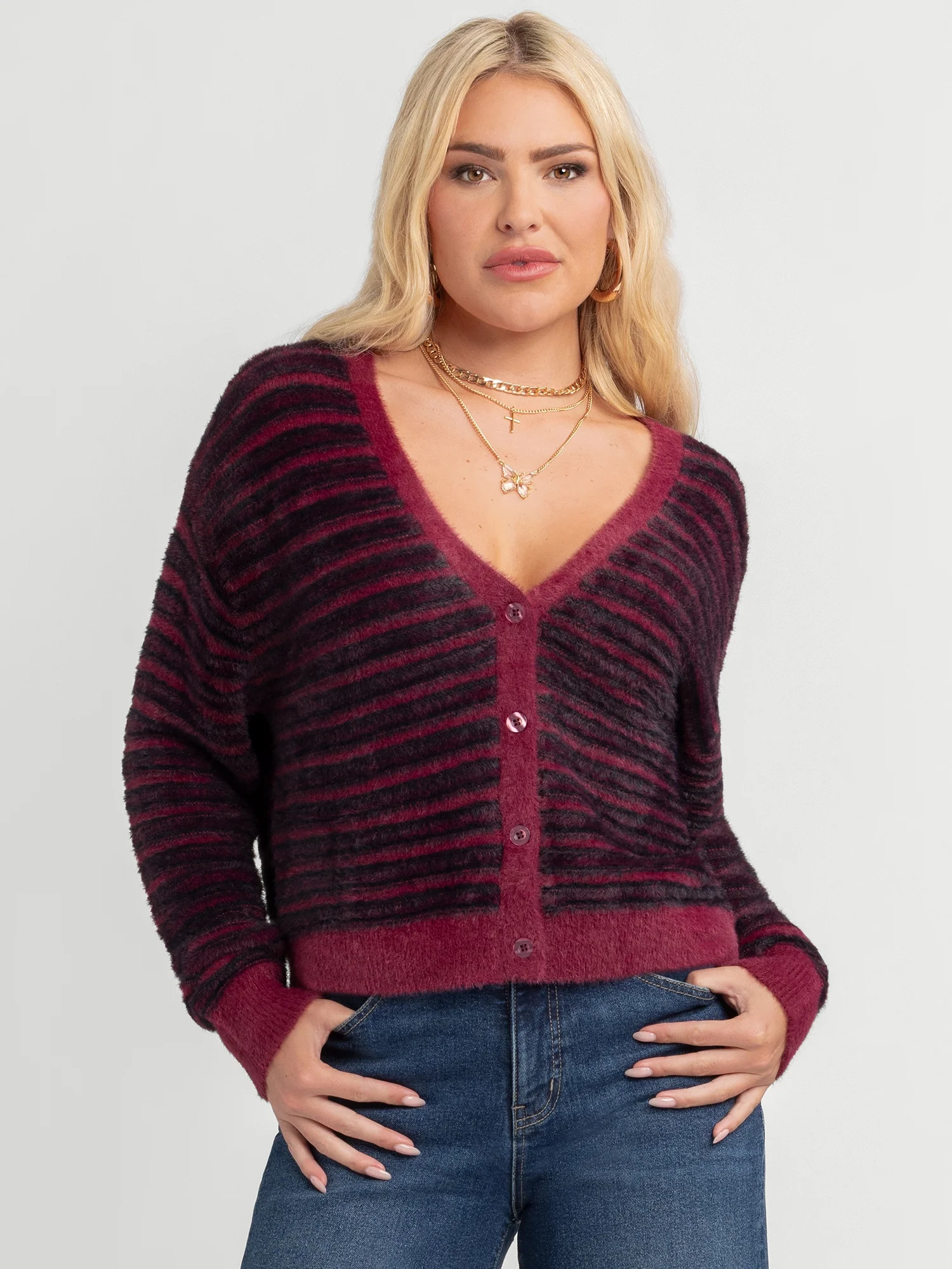 Jessica Simpson Women's Dionne Eyelash Cardigan Sweater, Midweight, Sizes XS-XL | Walmart (US)