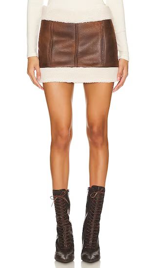 Luanne Mini Skirt in Walnut | Revolve Clothing (Global)