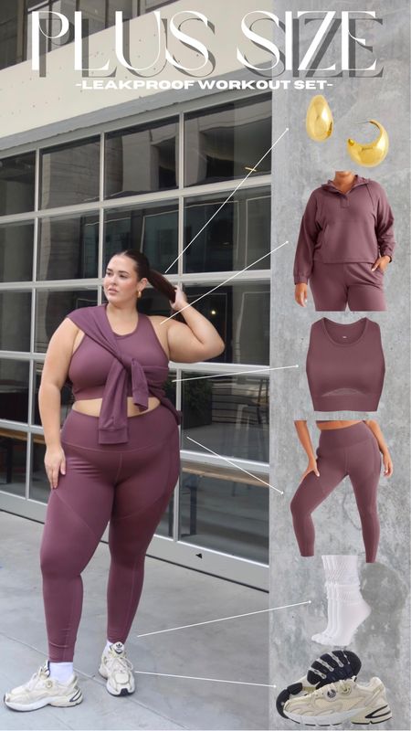 wearing color all fall long with this leakproof workout set !!! no need to worry about sweating through BGs 🙌🏼🏋️‍♀️ 

workout outfit, plus size leggings, leakproof, activewear, plus size activewear, fall fashion

#LTKmidsize #LTKfitness #LTKcurves