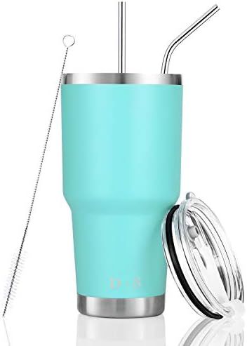 D·S 30oz Mint Tumbler Stainless Steel Double Wall Vacuum Insulated Mug with Straw and Lid, Clean... | Amazon (US)