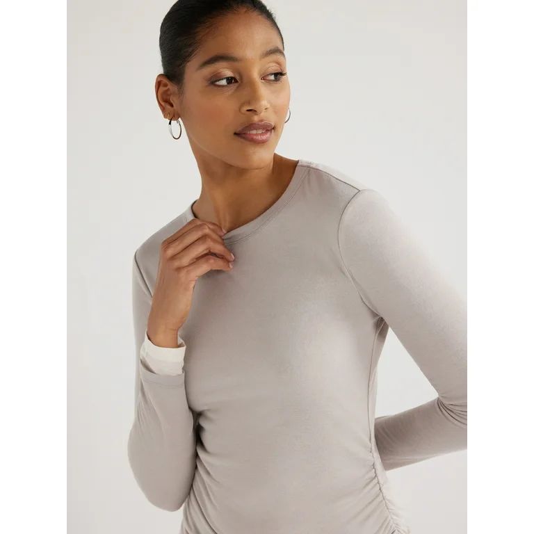 Scoop Women’s Layered Tee with Long Sleeves, Sizes XS-XXL | Walmart (US)