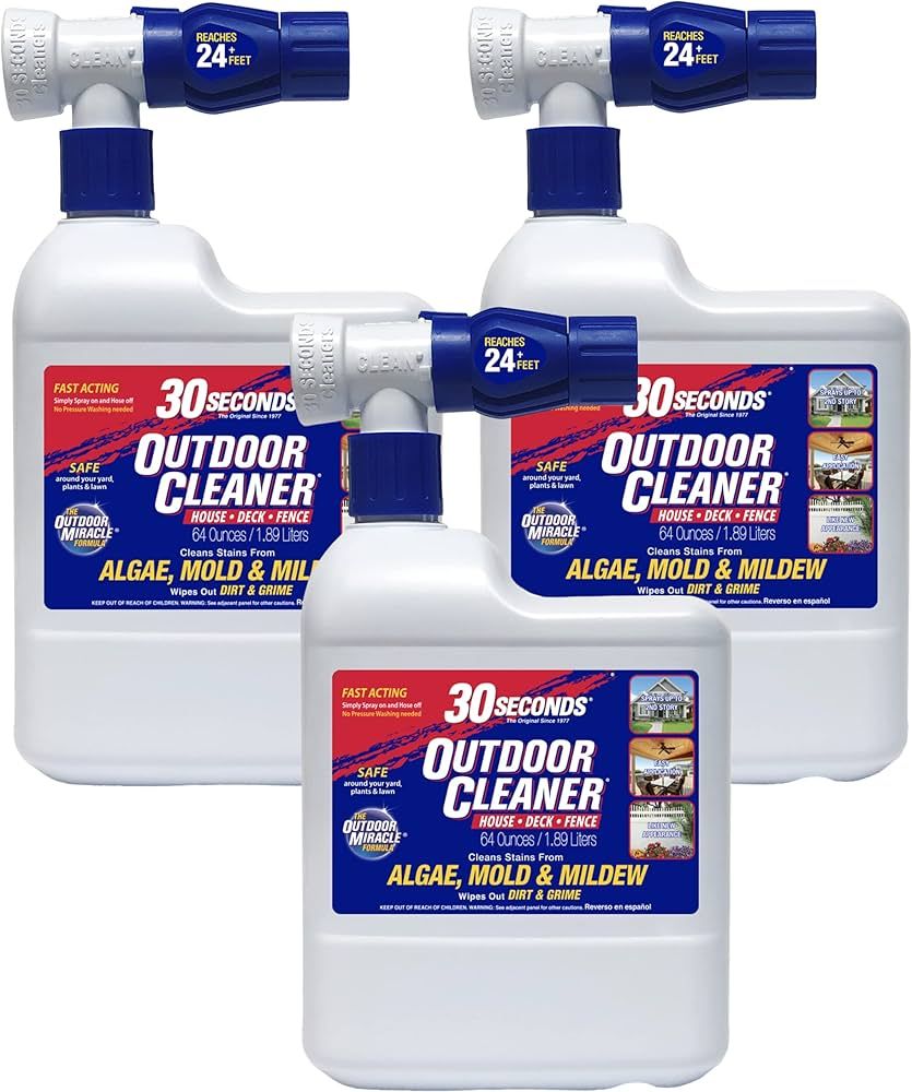 30 SECONDS Mold and Mildew Stain Remover | Outdoor Cleaner | Rapid Results, Cleans Algae, Dirt, a... | Amazon (US)