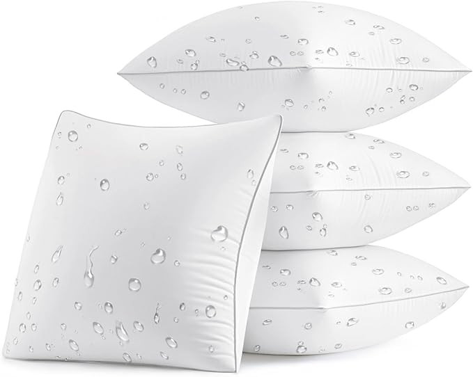 MIULEE Pack of 4 18x18 Outdoor Pillow Inserts, Waterproof Decorative Square Throw Pillow Inserts ... | Amazon (US)