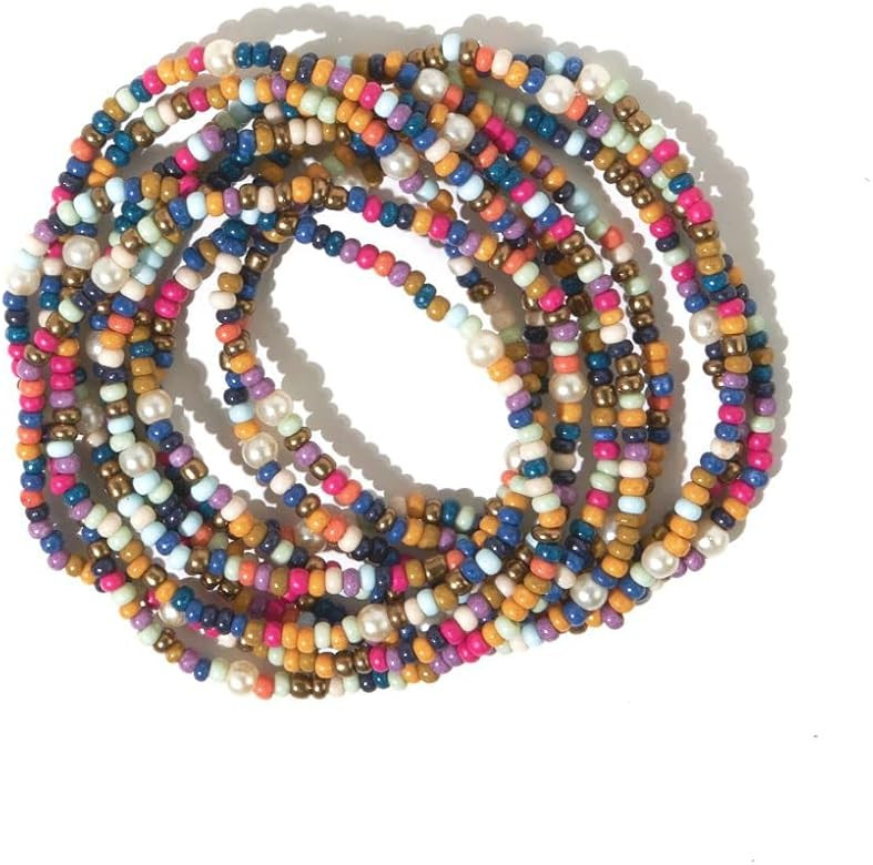 INK + ALLOY Women's Beaded Stackable Bracelets Sage 10 Strand Stretch Boho Mix and Match Bracelet... | Amazon (US)