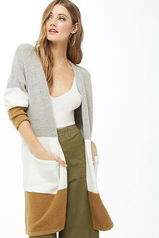 Longline Colorblock Cardigan | Forever 21 (US)