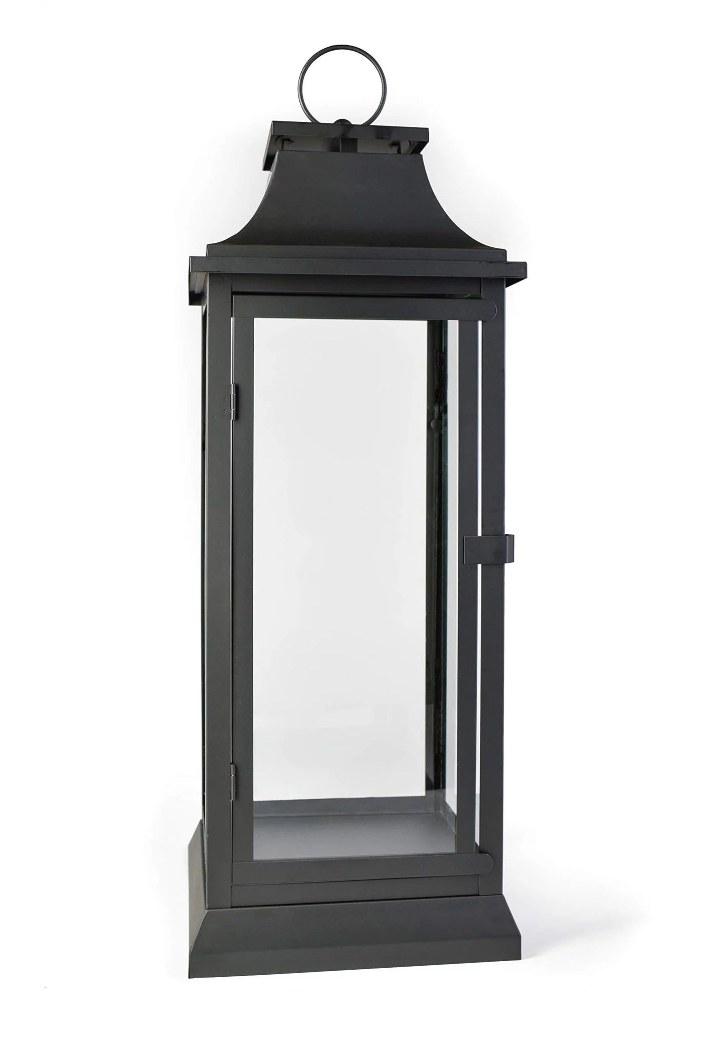 Serene Spaces Living Black Hurricane Lanterns with Clear Glass Panels, Home Decor, Large | Walmart (US)