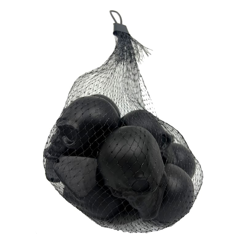 Eerie Estates 10-Count Matte Black Halloween Skull Scatters | At Home