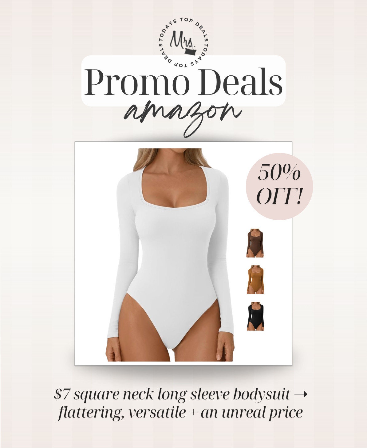 $7 square neck long sleeve bodysuit ➝ flattering, versatile + an unreal price 

 #LTKgrwm #LTKSeasonal #LTKSaleAlert