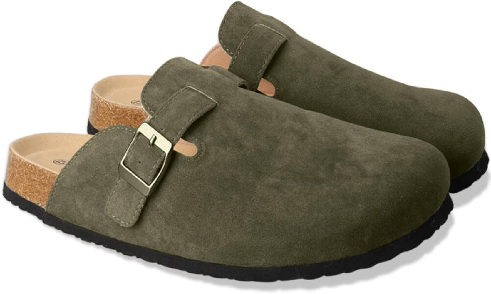 Boston Clogs for Women Boston Clogs Dupes Suede Soft Leather Clogs Classic Cork Clog Antislip Sole S | Amazon (US)