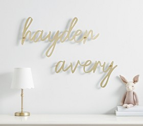 Personalized Gold Dibond Metal Name Sign | Pottery Barn Kids