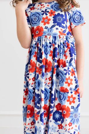 Happy 4th Floral Floral S/S Pocket Twirl Dress | Mila and Rose