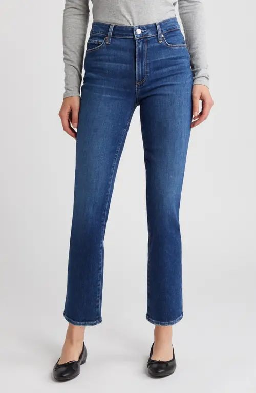 PAIGE Cindy High Waist Ankle Straight Leg Jeans in Anya at Nordstrom, Size 30 | Nordstrom