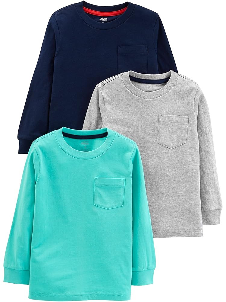 Simple Joys by Carter's Boys' 3-Pack Long Sleeve Shirts | Amazon (US)