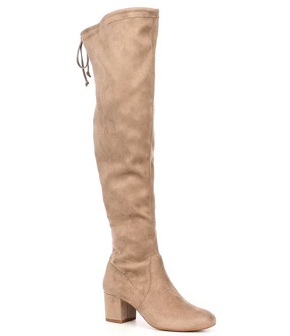 Trillia Stretch Fabric Over-the-Knee Block Heel Boots | Dillards