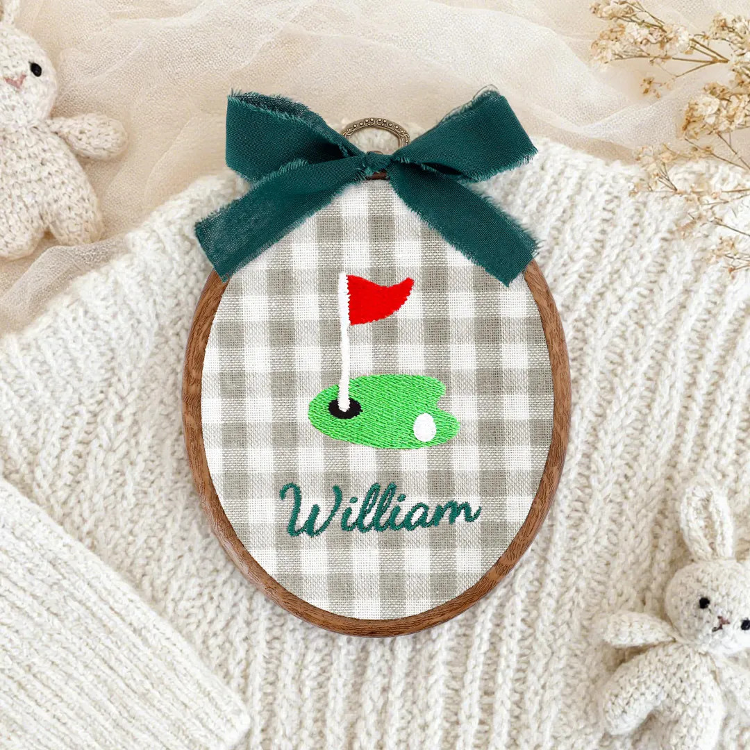 Personalized Golf Baby Name Sign, Embroidered Birth Announcement Hoop, Nursery Decor, Newborn Nam... | Etsy (US)