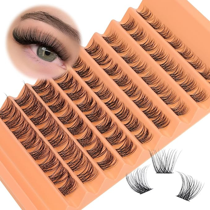 Lash Clusters Wispy Eyelash Extension D Curl 8-16mm Individual Cluster Lashes 72Pcs Natural Eyela... | Amazon (US)