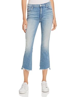 Mother Insider Fray Hem Crop Jeans in When Sparks Fly | Bloomingdale's (US)