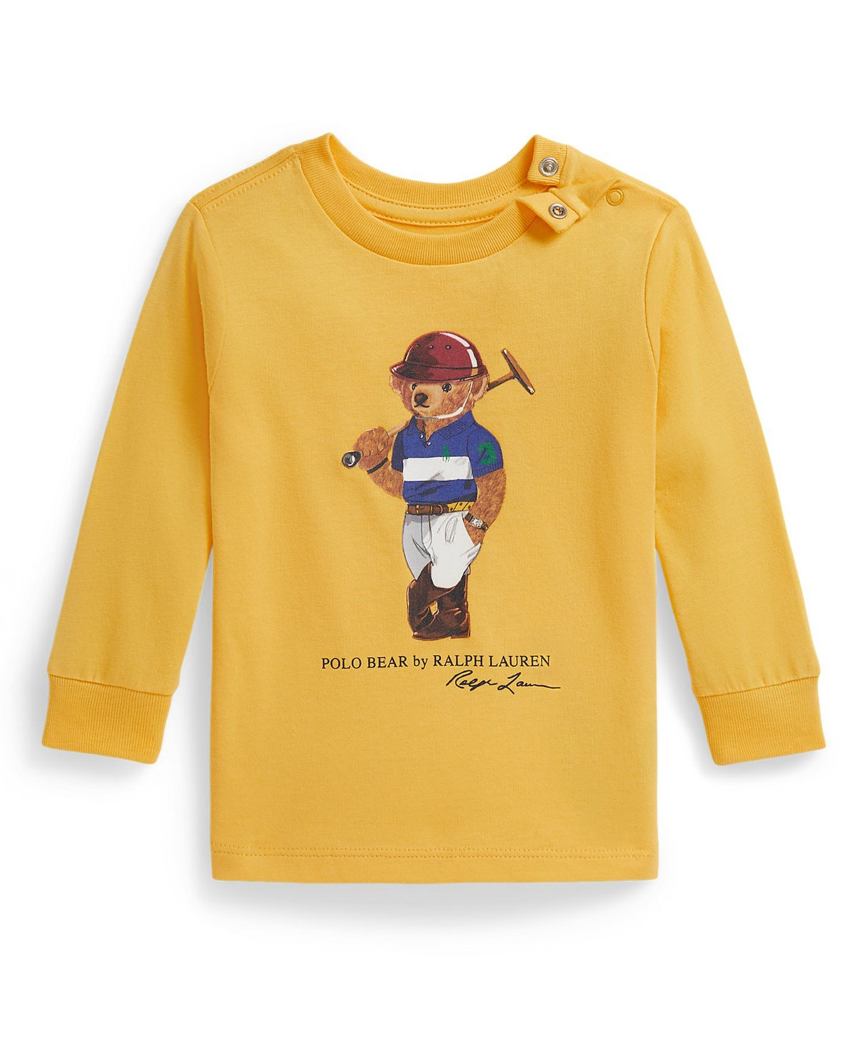 Polo Ralph Lauren Baby Boy Long-Sleeve Crewneck T-Shirt - Yellow | Macy's