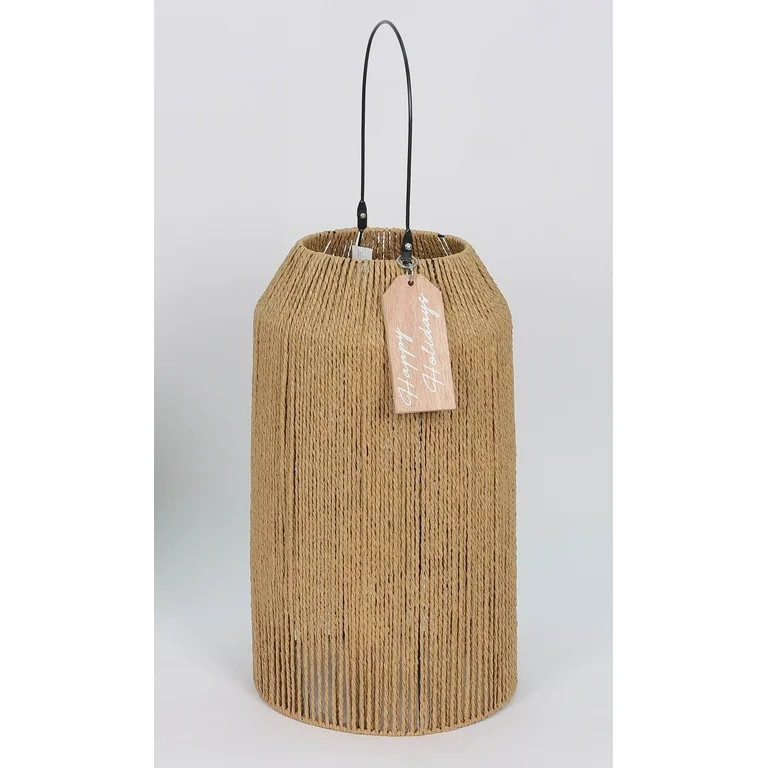 Brown Jute Lantern Christmas Decoration, 22.5 in, by Holiday Time | Walmart (US)