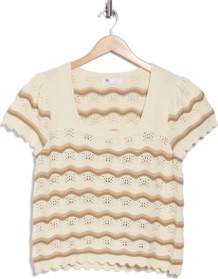 DR2 by Daniel Rainn Wavy Stripe Short Sleeve Crop Sweater | Nordstromrack | Nordstrom Rack