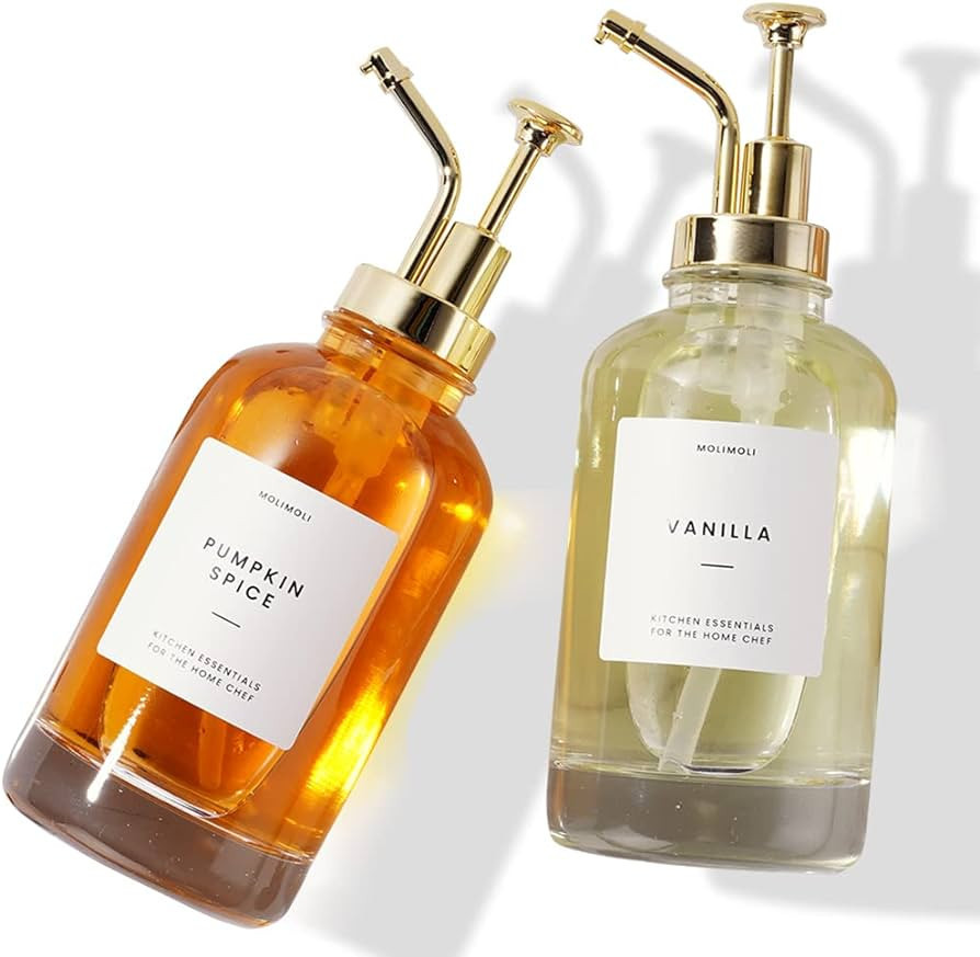 Amazon.com: Molimoli Coffee Syrup Dispenser for Coffee Bar, Coffee Pump Dispenser, Glass Syrup Bo... | Amazon (US)