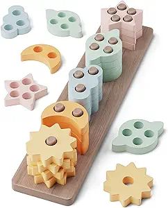 GOPO TOYS Montessori Toys for 18+ Months Old - Toddlers Wooden Sorting and Stacking Toys for Baby... | Amazon (US)