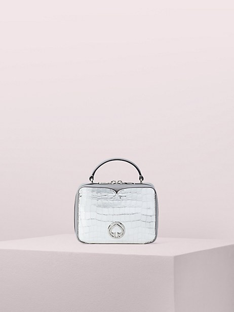 vanity metallic croc-embossed mini top handle bag | Kate Spade (US)