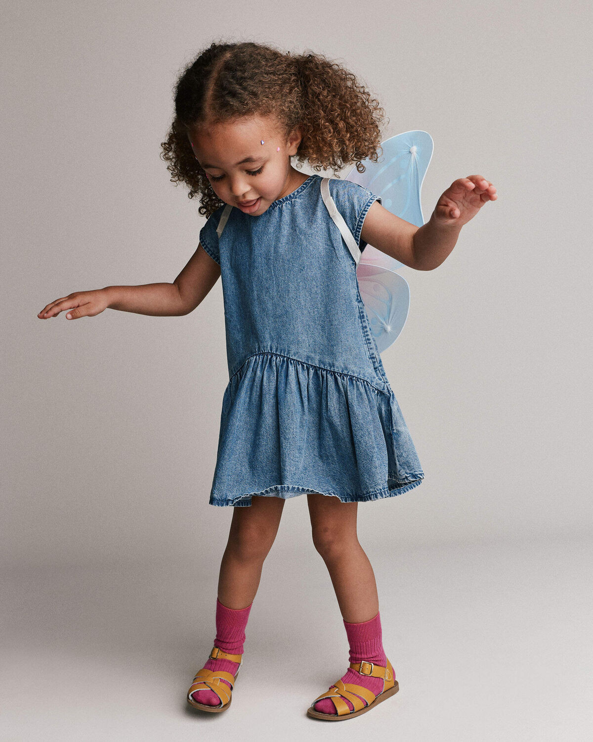 Toddler Girl Asymmetrical Drop-Waist Dress in Denim - Otter Avenue | Carter's | Carter's Inc