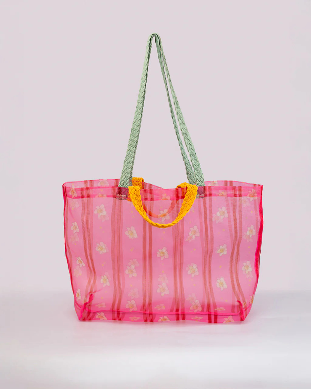 Floral Stripe Mesh Market Bag | ban.do