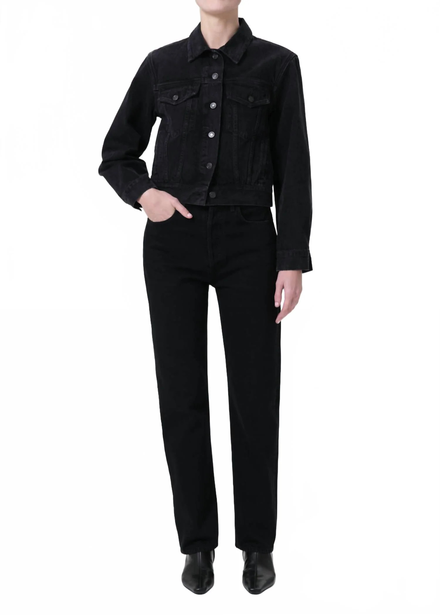 90's Pinched Waist High Rise Straight Jeans In Crushed | Shop Simon