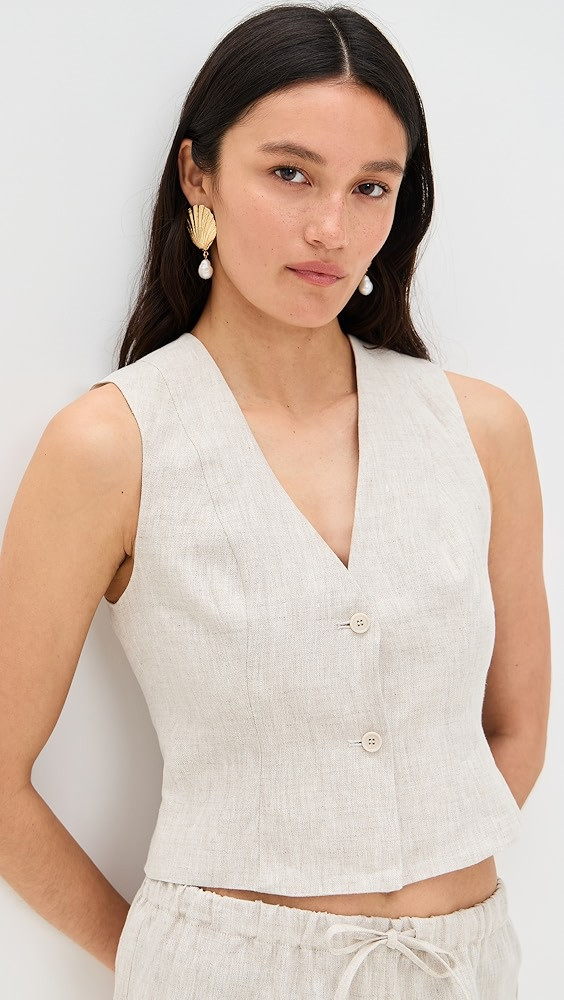 Reformation Anita Linen Vest | Shopbop | Shopbop