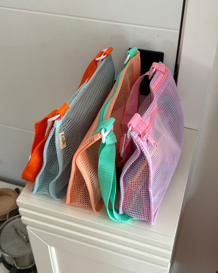 Mesh beach bag, toy organizer, toddler toy purse, the best $12 spent - you get 3! Several color combos to choose from also! 

#LTKitbag #LTKfamily #LTKkids
