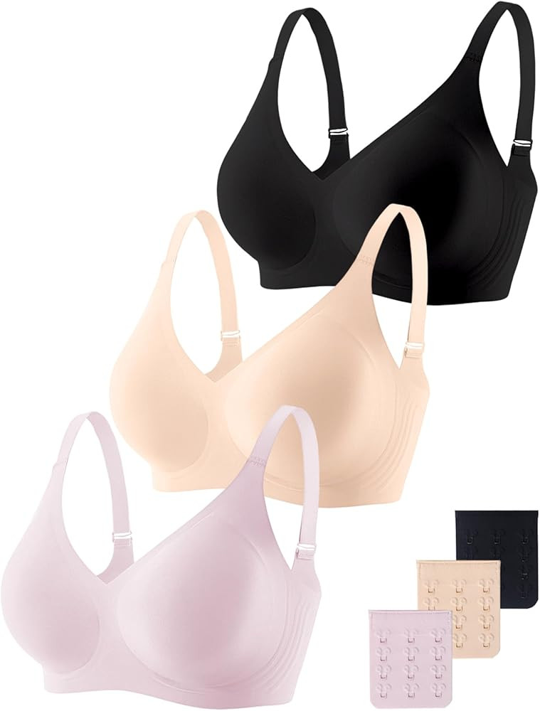 Gailife Sujetadores suaves sin aros para mujer, sin varillas, cómodo, sin costuras, brasier de a... | Amazon (US)