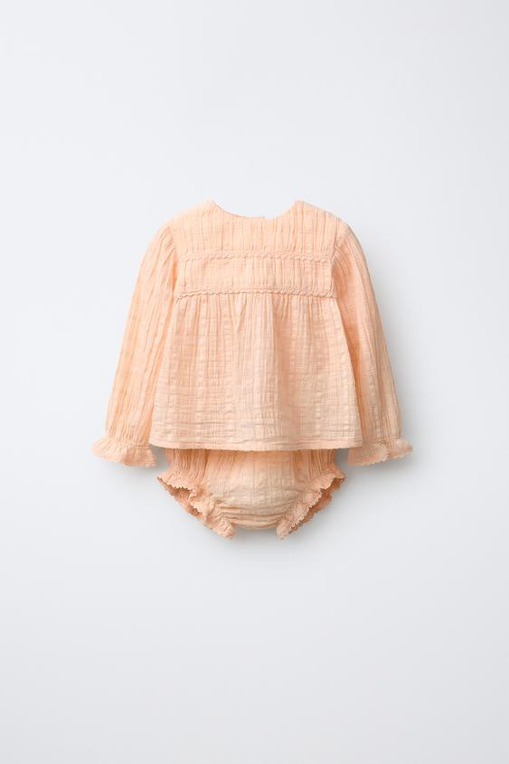 TEXTURED BLOUSE AND BOTTOMS SET | Zara US