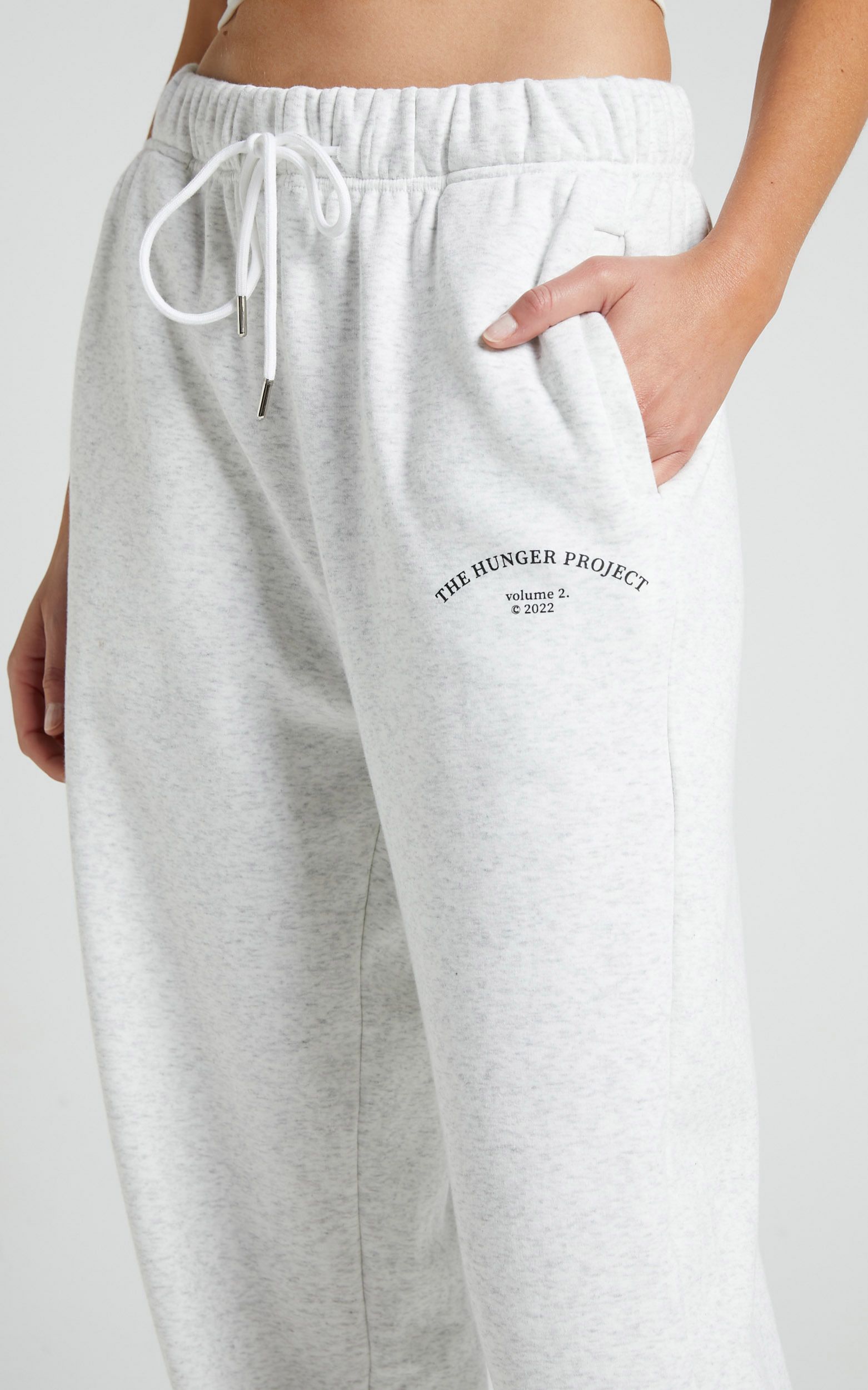 The Hunger Project x Showpo - THP Track Pant in White Marle | Showpo (ANZ)