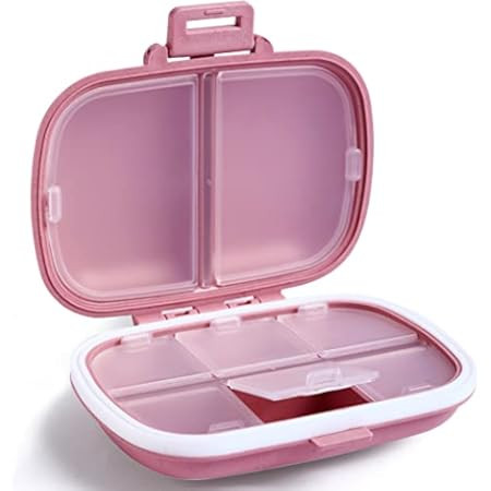 MEACOLIA 3 Pack 8 Compartments Travel Pill Organizer, Daily Pill Case Small Pill Box for Pocket P... | Amazon (US)